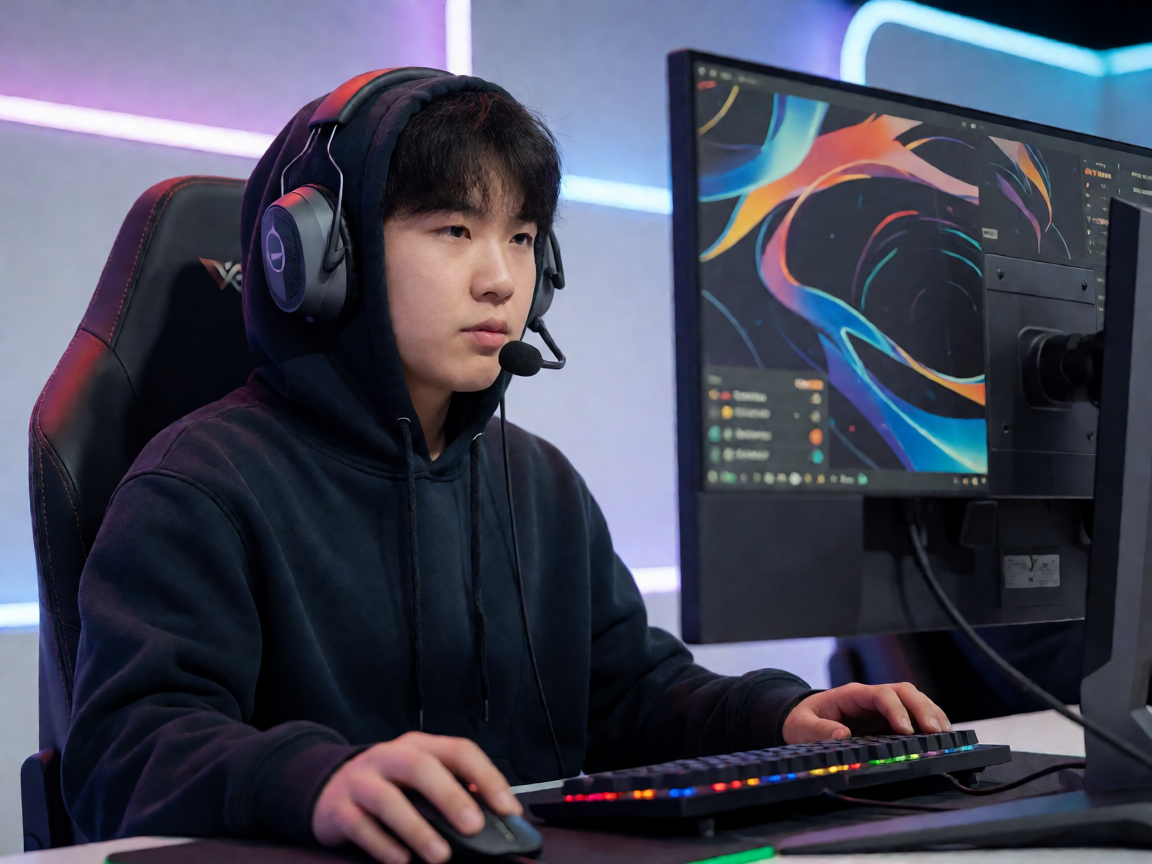 电竞赛事舞台,选手比赛现场画面